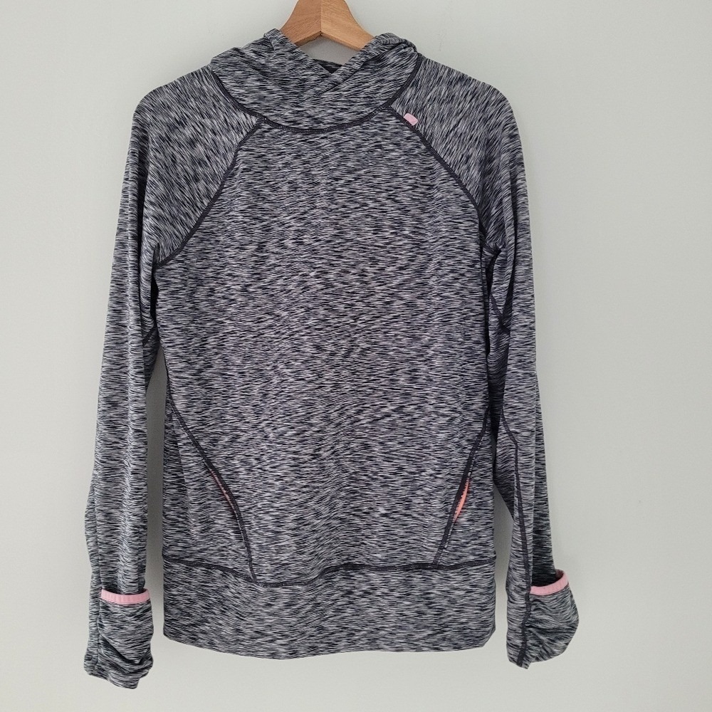 Sweaty Betty Hoodie gray pink pullover sweatshirt Workout Size small